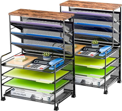 Simple Trending 7 Tier Desk File Organizer, 2 Pack Letter Tray Paper Organizer by SimpleTrending