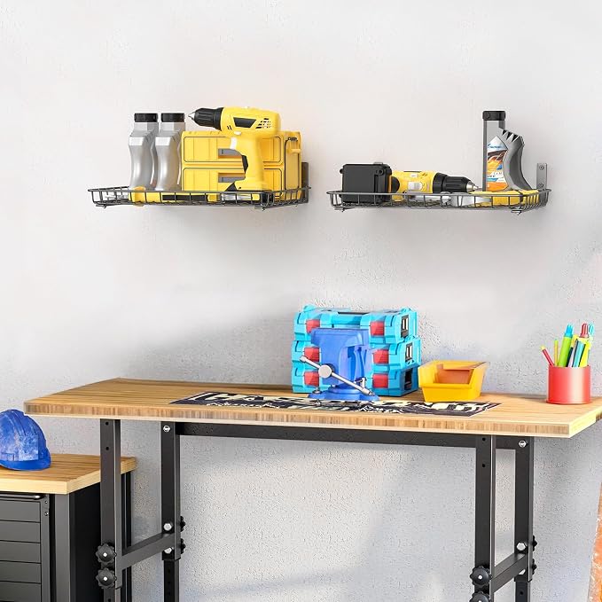 WALMANN Garage 12x18 inch Wall Shelf, Wall-Mounted Storage Shelves - Image 2
