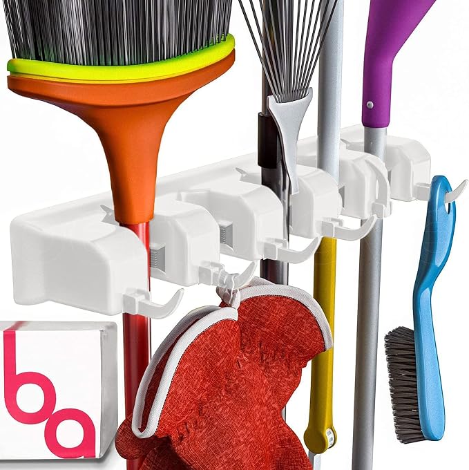 EXTRA GRIP Mop & Broom Holder Wall Mount by BerryAve