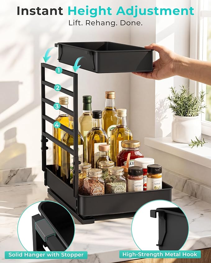 EVERIE Metal Pull Out Slide Shelf Organizer - Image 3
