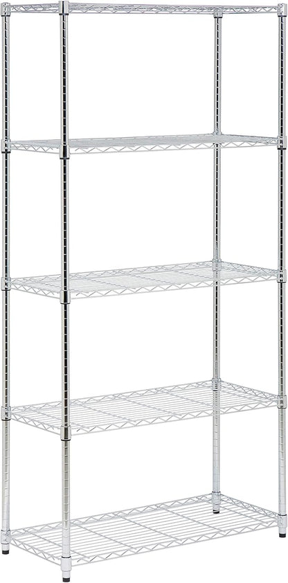 Honey-Can-Do 5-Tier Rolling Chrome Wire Shelf, 350 lb/Shelf, 750 lb total on - Image 4
