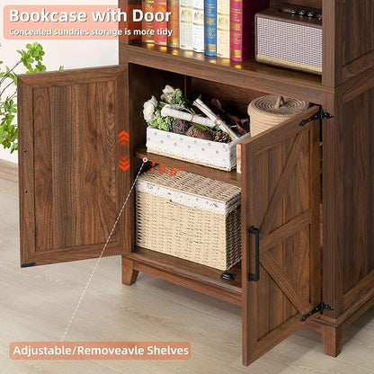 70in Tall Bookshelf 5 Tier Bookcase - Image 5