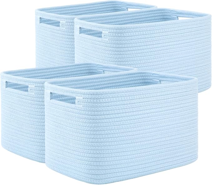 OIAHOMY 4 Pack Storage Baskets for Organizing, Cube Storage Bins for Shelves by MasterofSpaceOptimization