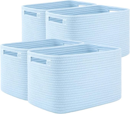 OIAHOMY 4 Pack Storage Baskets for Organizing, Cube Storage Bins for Shelves by MasterofSpaceOptimization