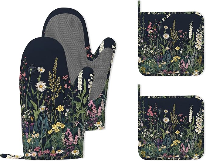 Wildflower Spring Floral Garden Flowers Oven Mitts and Pot Holders, Heat by Unknown