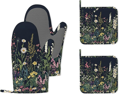 Wildflower Spring Floral Garden Flowers Oven Mitts and Pot Holders, Heat by Unknown