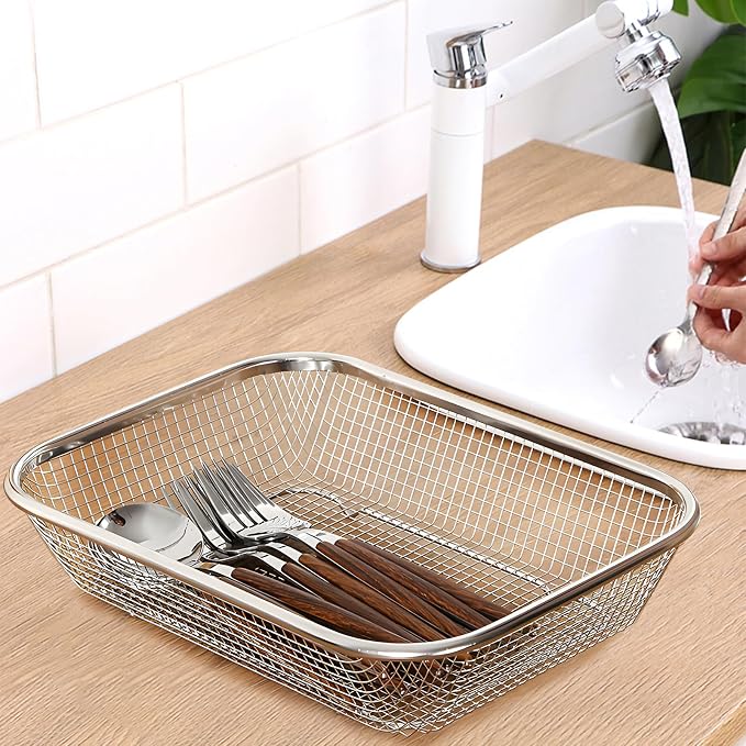 Utensil Drying Rack, 2 Pack Utensils Holder Dishwasher Silverware Basket | - Image 4