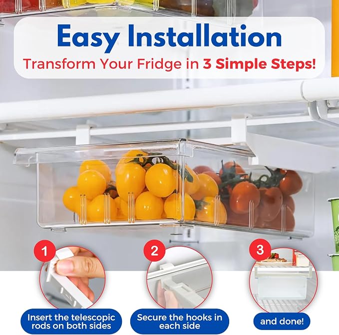 EVNE Refrigerator Drawers Fridge Drawer Organizer Fridge Organizer Drawers - Image 3