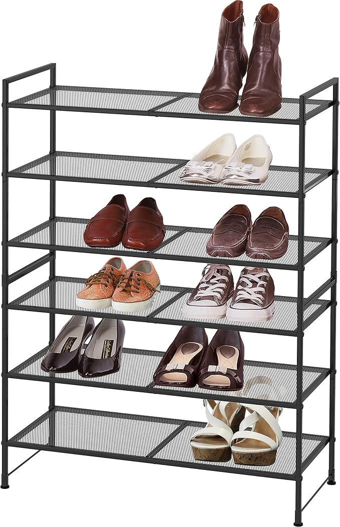 Simple Houseware 3-Tier Stackable Mesh Shoe Rack - Image 4