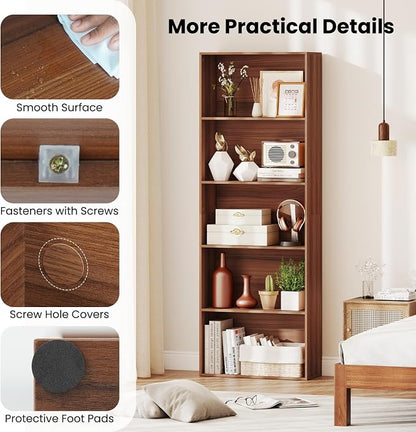 Giantex 5-Tier Bookshelf, Freestanding Bookcase - Image 5