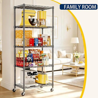 REGILLER 5-Wire Shelving Metal Storage Rack Adjustable Shelves, Standing - Image 5