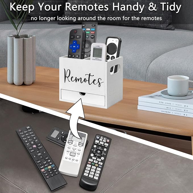 Remote Control Holder, 2 Slot TV Remote Holder& Desk Organizer - Image 4