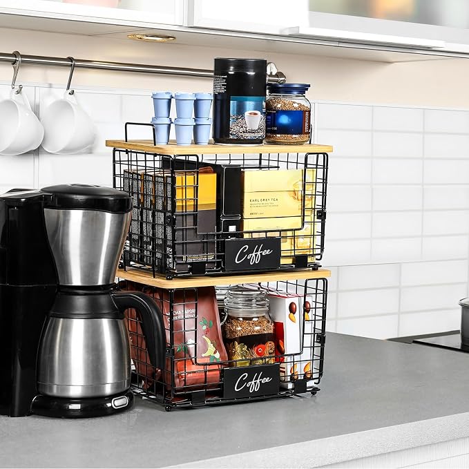 2 Set XL Stackable Wire Basket - Image 5