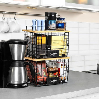 2 Set XL Stackable Wire Basket - Image 5