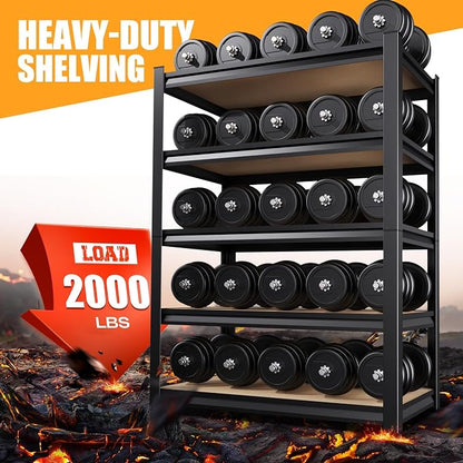 5-Tier Garage Shelving Heavy Duty Storage Shelves, Adjustable Shelving Unit - Image 4