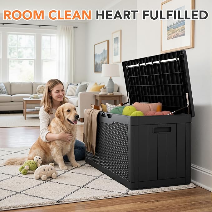 105 Gallon Deck Box Outdoor Indoor Waterproof Storage Box - Image 3