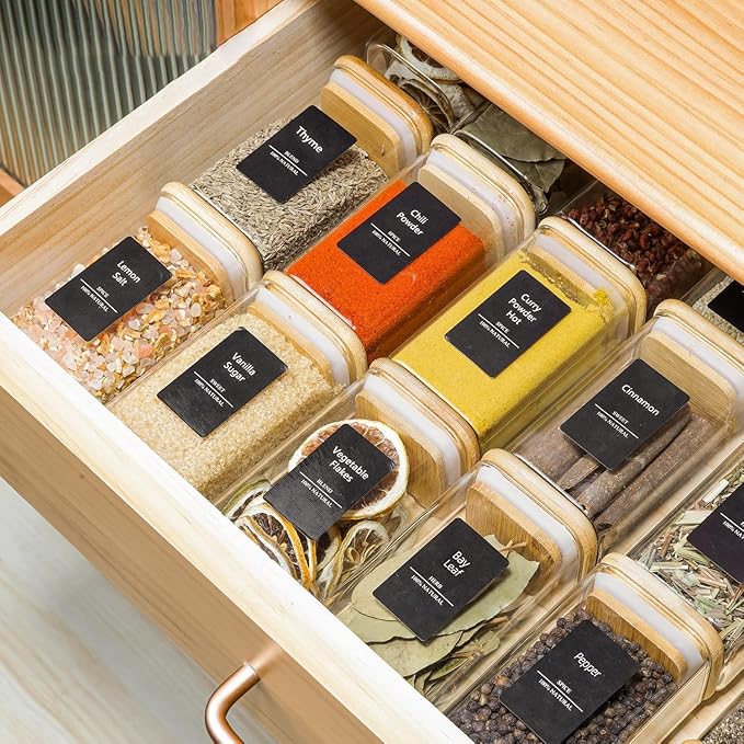 ComSaf Spice Jars with Labels 8 oz 16Pack, Small Spice Containers Starter Set - Image 7