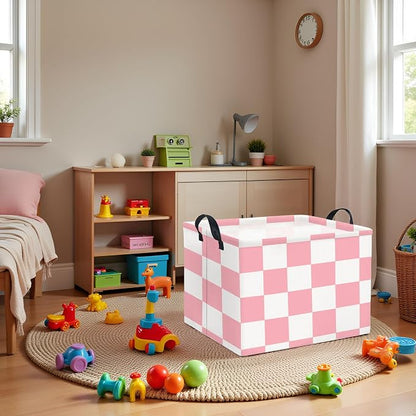 Rectangular Storage Basket for Home Kitchen Girls Cute Storage Bin Organizer - Image 2