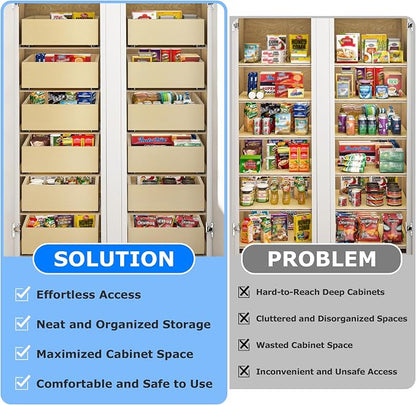 WelFurGeer Soft Close Pull Out Cabinet Organizer, Cabinets Roll Out Drawers - Image 4