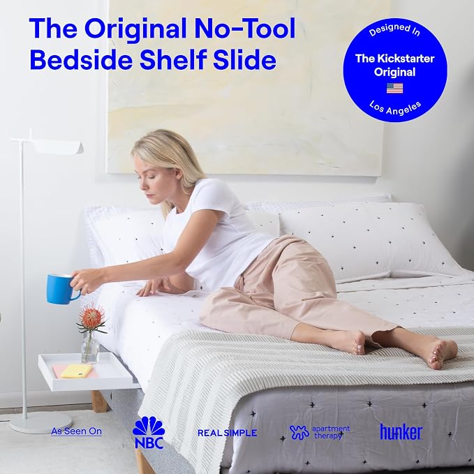 BedShelfie Bedside Shelf for Dorm Room Bunk Bed & Top Bunk, College Dorm Room - Image 3