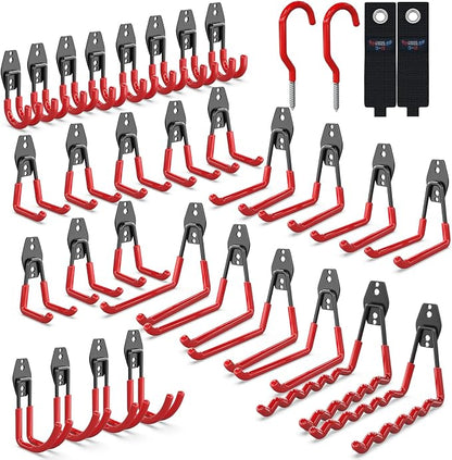 3-H Garage Wall Hooks 34 Pack, Garage Hooks Heavy Duty by 3-H