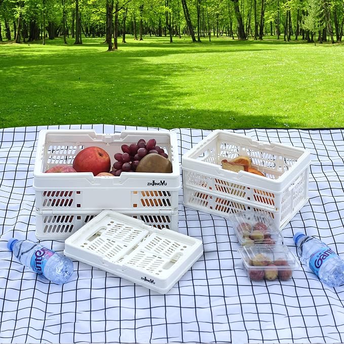 Plastic crates for storage, plastic baskets for organizing, 14.96x9.84x7.87" | - Image 7