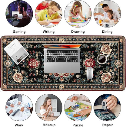 Vintage Persian Carpet Mouse Pad – Large Extended Desk Mat 35.43 x 15.75 in – - Image 9