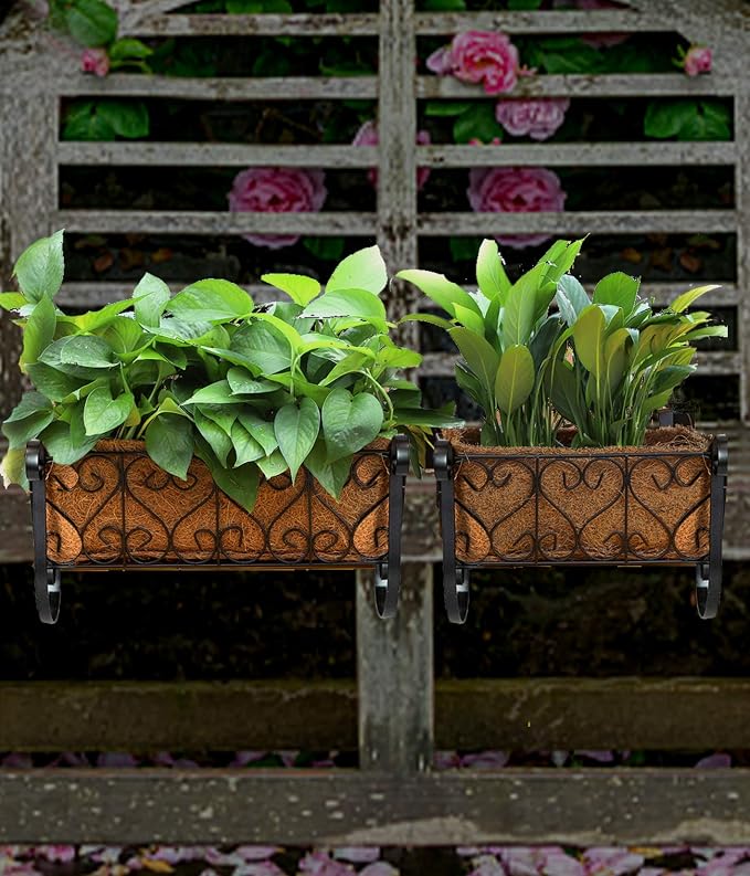 MorTime Iron Hanging Flower Rack Basket Shelf - Image 2