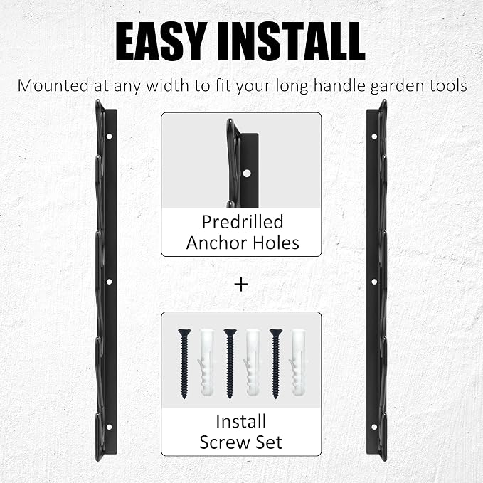 UNITEDPOWER Garden Tool Storage Rack，Wall Mounted Garage Organizer，Tool Utility - Image 5