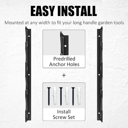 UNITEDPOWER Garden Tool Storage Rack，Wall Mounted Garage Organizer，Tool Utility - Image 5