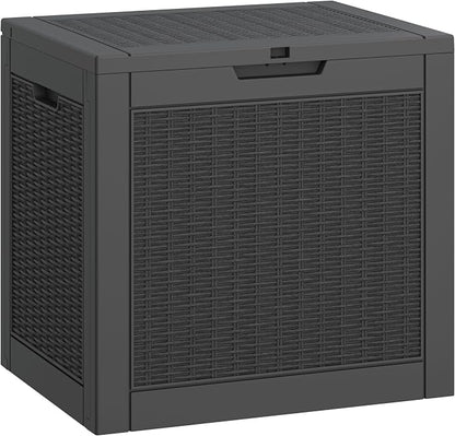 31 Gallon Deck Box, Resin Outdoor Storage Box, Waterproof and UV Resistant Deck by LHBGO