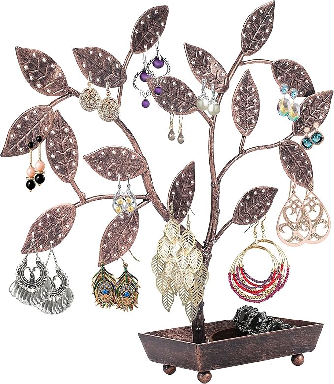 MyGift Jewelry Tree w/Bird Nest 48 pair Earrings Holder, Bracelets/Necklace - Image 2