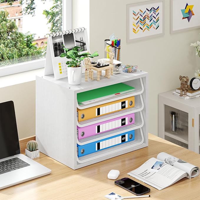 Simple Trending Desk File Organizers, 4-Tier Letter Tray Paper Organizer - Image 2