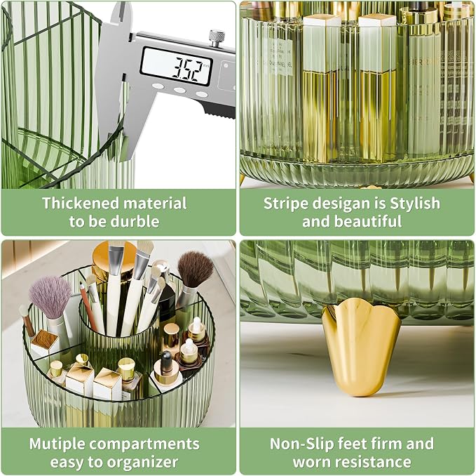 360° Rotate Makeup Brush Holder Organizer, Makeup Organizers Countertop - Image 5