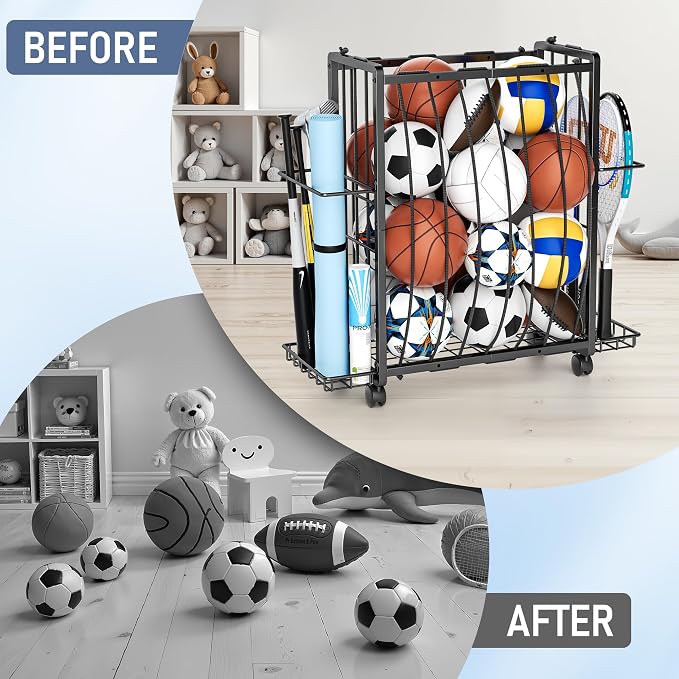 Sports Equipment Garage Organizer, Garage Ball Storage Rack - Image 7