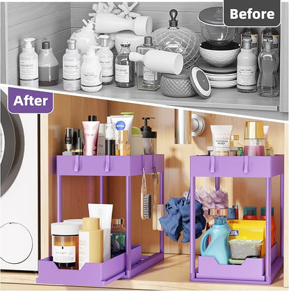Simple Trending Under Sink Organizer 2 Pack, Sink Pull-Out Sliding Storage - Image 3