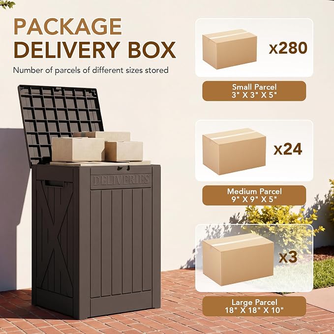 Lockable Outdoor Storage Box 52 Gallon, All-Weather Resin Deck Box - Image 2