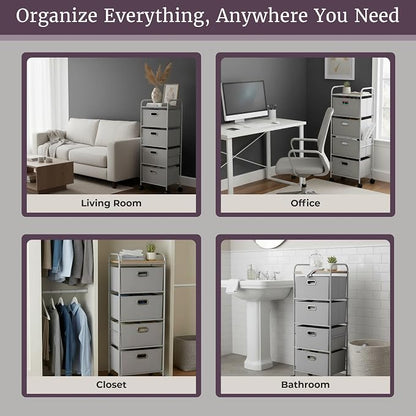4-Drawer Fabric Dresser - Image 5