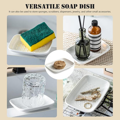 Gomakren Soap Dish for Shower, Bar Soap Holder, Christmas Ceramic Soap Dishes - Image 8