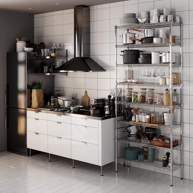 14" Deep x 36" Wide x 86" Height Wire Shelving Kit | 8-Tier |NSF Commercial - Image 6