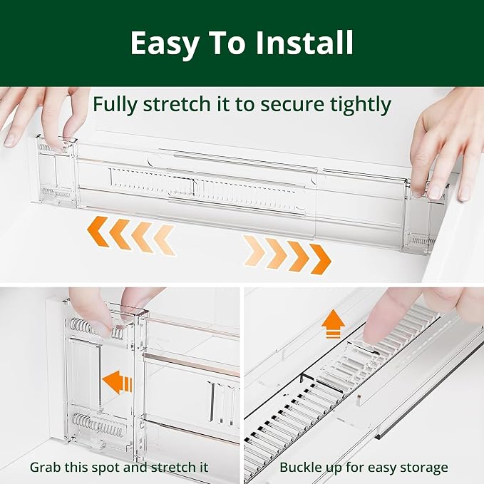 Clear Drawer Dividers Organizers, Adjustable Expandable Drawer Divider Organizer - Image 5
