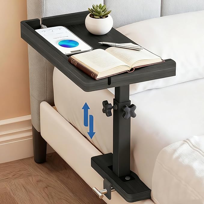 Bedside Shelf for Bed Frame, Clamp On Bedside Table Organizer, Dorm Room by DWETG