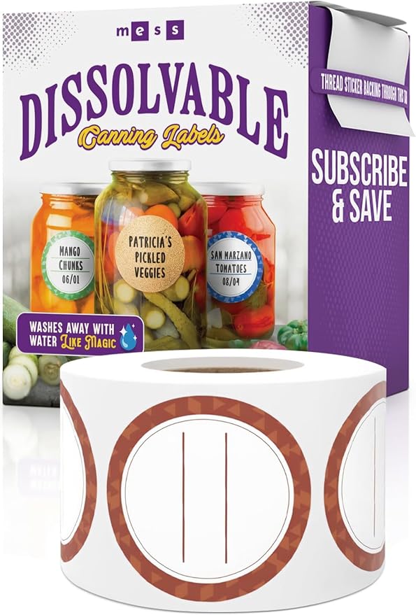 Canning Labels Dissolvable Stickers by MESS