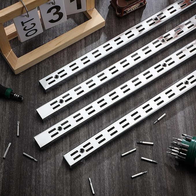 6 Pcs 47.5 Inches Shelf Rails Bracket Track Upright Closet System Hardware - Image 6