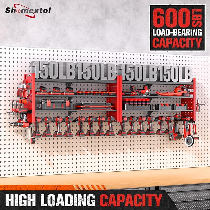 66" W Super Large Power Tool Organizer Wall Mount, Heavy Duty Cordless Tool - Image 2