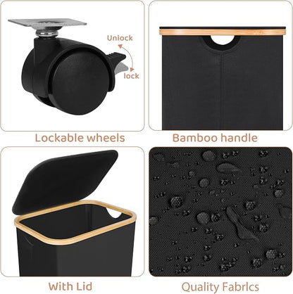Laundry Basket with Wheels, 100L Hampers - Image 2