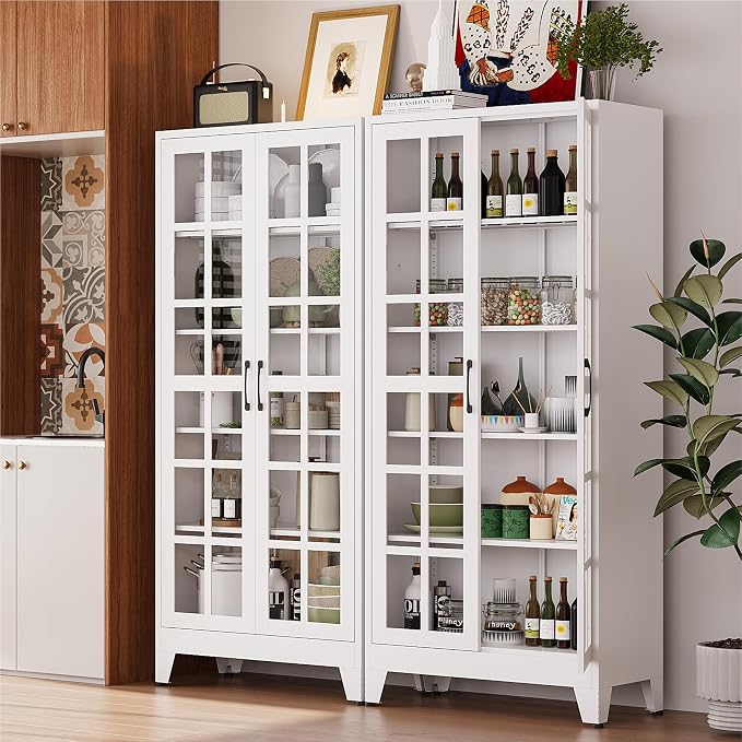 COFaR 71" White Glass Door Display Cabinet by COFAR