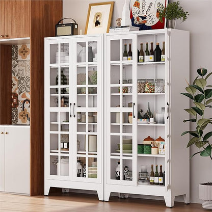 COFaR 71" White Glass Door Display Cabinet by COFAR