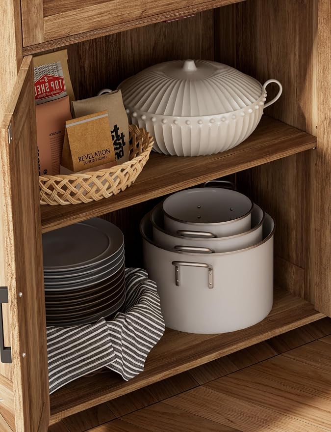 Homhedy Sideboard Buffet Cabinet, Coffee Bar Storage Cabinet - Image 9