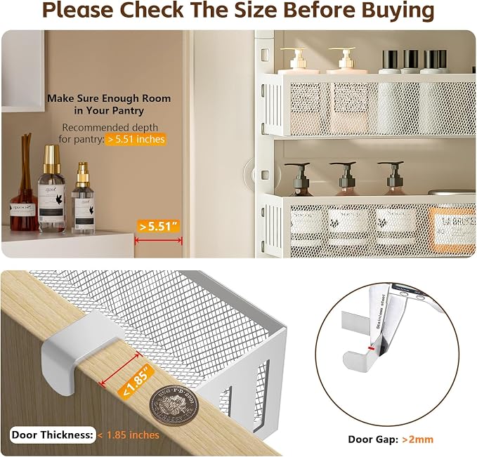 6-Tier Over The Door Pantry Organizer - Image 3